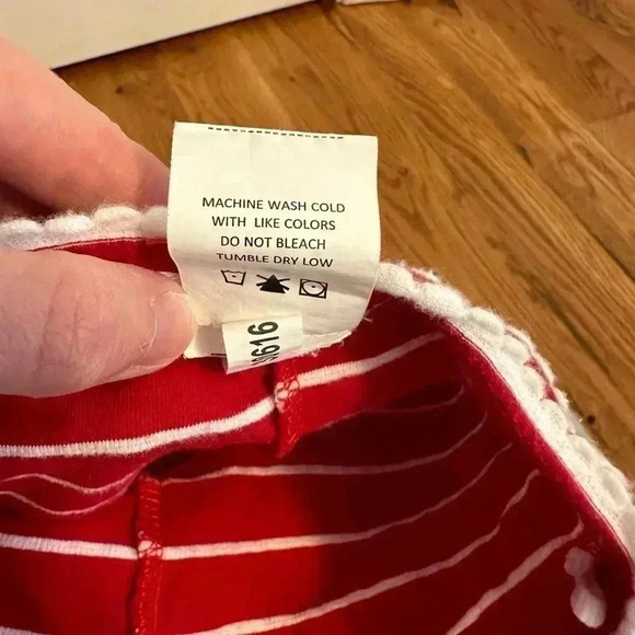 Mud Pie Crab Applique Blue Stripe Sleeveless top and red pants - Picture 12 of 12